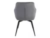 Servio Velvet Forgó Étkezőszék Szürke Bársony Fekete Fém Lábakkal