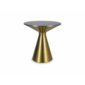 Seti Kerek Edzett Üveg Dohányzóasztal Fekete-Arany