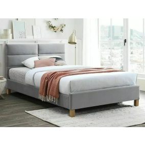 Sierra Velvet Bársony Ágy Világosszürke 120x200