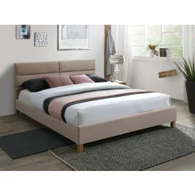   Sierra Velvet Bézs Bársony Franciaágy Rugós Ágyrácsos Rendszerrel