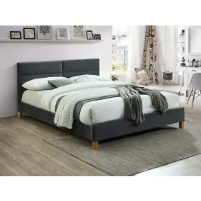 Sierra Velvet Szürke Bársony Franciaágy Rugós Ráccsal