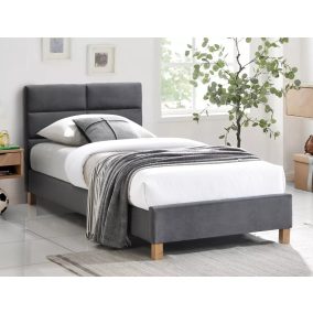   Sierra Velvet Bársony Egyszemélyes Ágy Szürke Tölgy Lábakkal