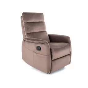 Solon M Velvet Masszázs Relax Fotel Bársony Cappuccino