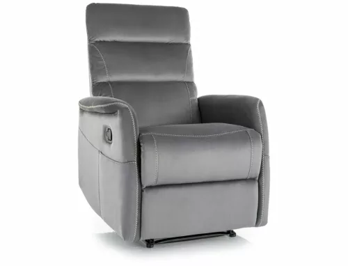 Solon M Velvet Masszázsfunkciós Kinyitható Fotel Szürke Bársony