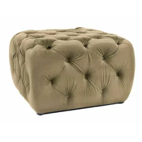   Sophia Velvet Négyzetes Bársony Puff Olívazöld Chesterfield