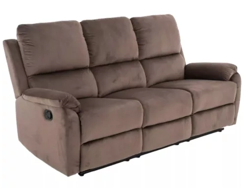 Spencer Relax Háromszemélyes Kinyitható Bársony Kanapé Cappuccino