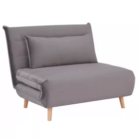 Spike Velvet Kinyitható Bársony Fotel Szürke Bükkfa