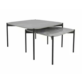   Step Kerámia Dohányzóasztal Szett Fényes Szürke Fekete Vázzal