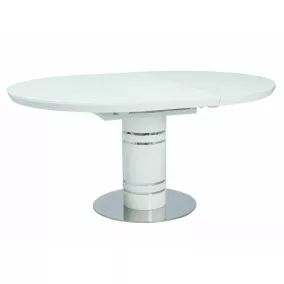   Stratos Premium Bővíthető Üveglapos Étkezőasztal Fehér 120/160 cm
