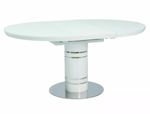 Stratos Premium Bővíthető Üveglapos Étkezőasztal Fehér 120/160 cm