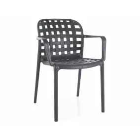   Strip II Rácsos PP Műanyag Szék Szürke Egymásba Rakható