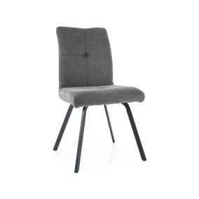   Swing Brego Étkezőszék Sötétszürke Szövet Fekete Fém Vázzal