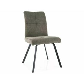   Swing Brego Olívazöld Szövet Étkezőszék Fekete Fém Vázzal