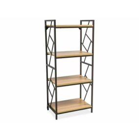 Tablo R4 Tölgy Polcos Állvány Fekete Fém Vázzal