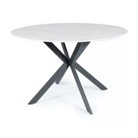 Talia Kerek Kerámia Étkezőasztal Márvány Fehér-Fekete Modern
