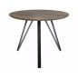   Tetis Vintage Kerek Étkezőasztal MDF Dió Fekete Fém Lábakkal