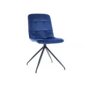   Texo Velvet Prémium Bársony Étkezőszék Tengerészkék Fém Vázzal