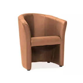 TM-1 Kényelmes Műbőr Fotel Világosbarna