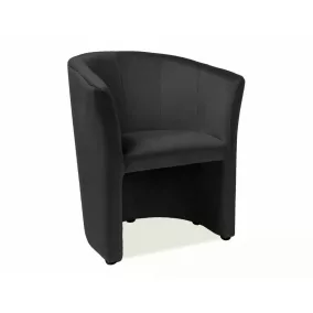 TM-1 Elegáns Bársony Fotel Fekete