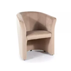 TM-1 Bársony Fotel Bézs Kényelmes Ölelő