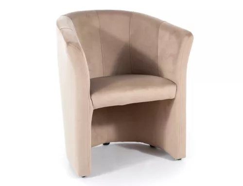 TM-1 Bársony Fotel Bézs Kényelmes Ölelő