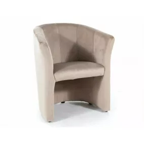 TM-1 Bársony Fotel Sötét Bézs Kényelmes Klubfotel