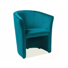 TM-1 Elegáns Bársony Fotel Türkiz