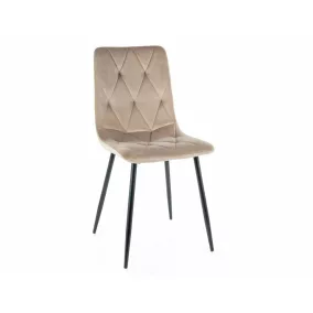   Tom Velvet Bársony Étkezőszék Sötétbézs Rombusz Mintával