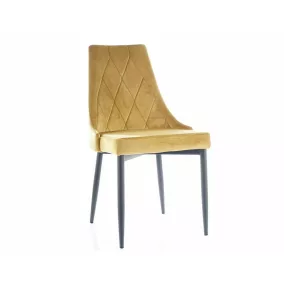 Trix B Curry Bársony Étkezőszék Fekete Fém Vázzal