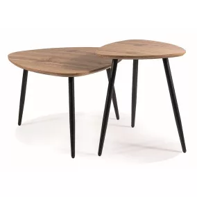 Twin Artisan MDF Dohányzóasztal Szett Tölgy-Fekete