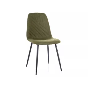   Twist Nea Olívazöld Kárpitozott Étkezőszék Fekete Fém Vázzal