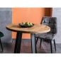 Vasco Kerek Tölgyfa Étkezőasztal Fekete Fém Lábakkal