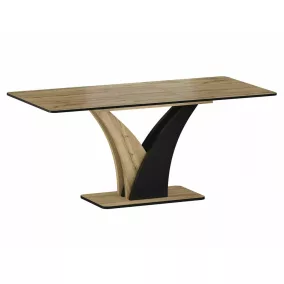   Vento Artisan Kinyitható Étkezőasztal Laminált Tölgy-Fekete Modern