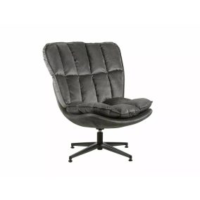 Vesta Velvet Forgó Fotel Szürke Bársony Fém Kényelmes