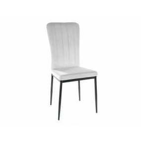   Vigo Bluvel Világosszürke Bársony Étkezőszék Fekete Fém Vázzal