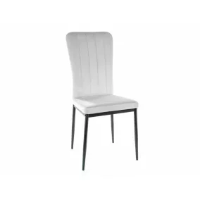   Vigo Bluvel Világosszürke Bársony Étkezőszék Fekete Fém Vázzal