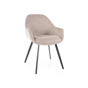 Vinto Brego Étkezőszék Szövet Bézs Fekete Vázzal