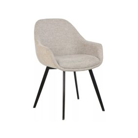   Vinto Brego Étkezőszék Szövet Világos Bézs Fekete Vázzal