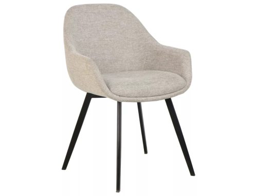 Vinto Brego Étkezőszék Szövet Világos Bézs Fekete Vázzal