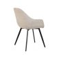   Vinto Brego Étkezőszék Szövet Világos Bézs Fekete Vázzal