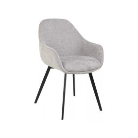 Vinto Brego Szürke Étkezőszék Fekete Fém Vázzal