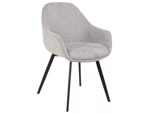 Vinto Brego Szürke Étkezőszék Fekete Fém Vázzal