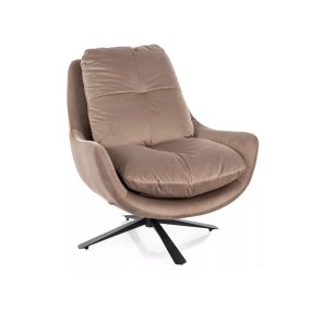 Vivien Velvet Forgó Fotel Bársony Sötétbézs Fekete