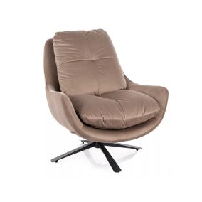 Vivien Velvet Forgó Fotel Bársony Sötétbézs Fekete