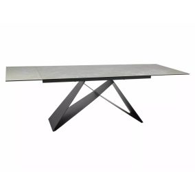   Westin Diamond Ceramic Bővíthető Üvegasztal Krém Matt Fekete Vázzal