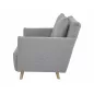   Willy Kétszemélyes Kinyitható Szövet Kanapé Szürke Bükkfa Lábakkal