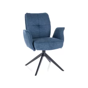   Wing Brego Forgó Szék Tengerészkék Szövet Fekete Vázzal