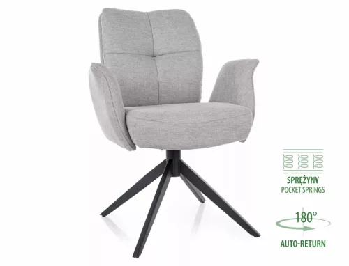 Wing Brego Forgó Étkezőszék Világosszürke Szövettel