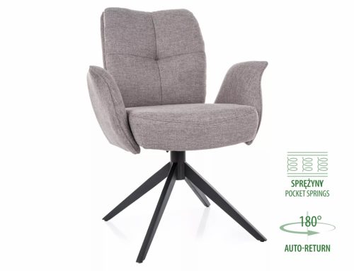 Wing Brego Forgó Étkezőszék Szürke Szövet Kárpittal