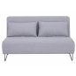   Zenia Kétszemélyes Kinyitható Szövet Kanapé Szürke Hajtűlábbal